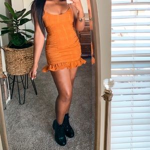 Orange mini dress